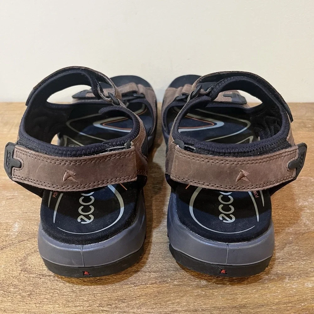 ECCO Yucatán‎ Offroad Sandals Mens 46 US 12 Brown Leather Hiking Comfort Strap